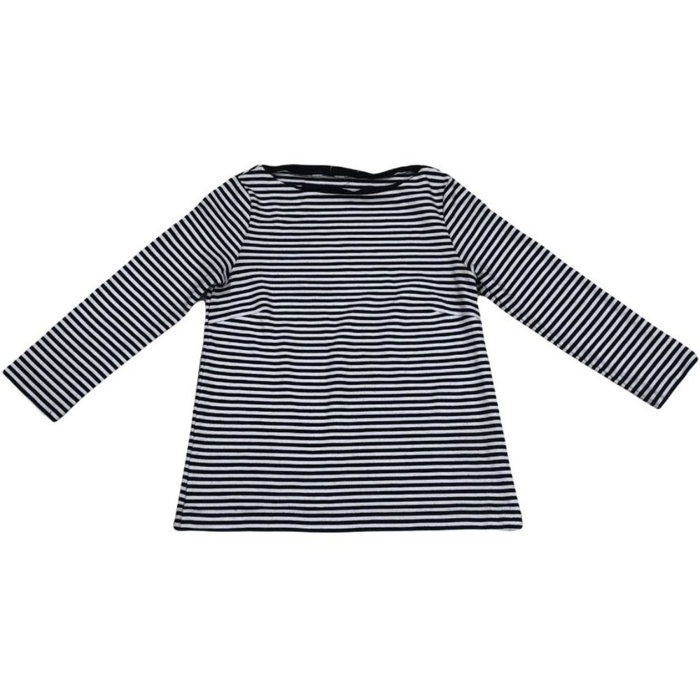 Club Monaco Boatneck Top Black White XS Breton Stripe Womens Shirt Versatile